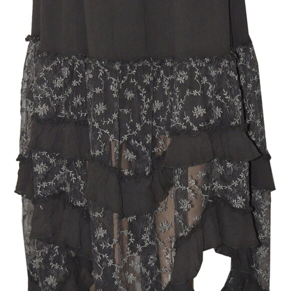 Free People Ashlyn Maxi Skirt Mid-Rise Tiered Ruffle Embroidered New XL - Picture 6 of 6
